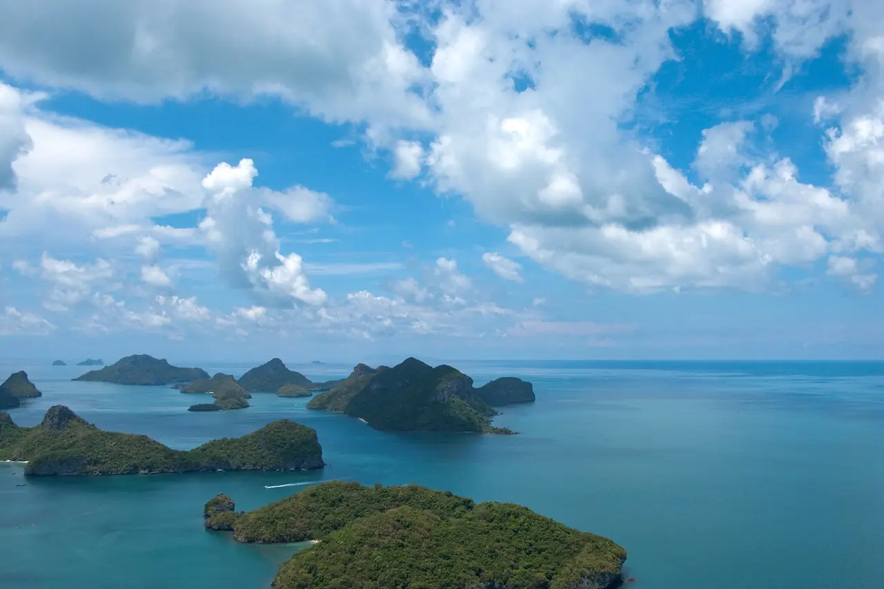 Limestone islands in Mu Ko Ang Thong National Marine Park, Surat Thani