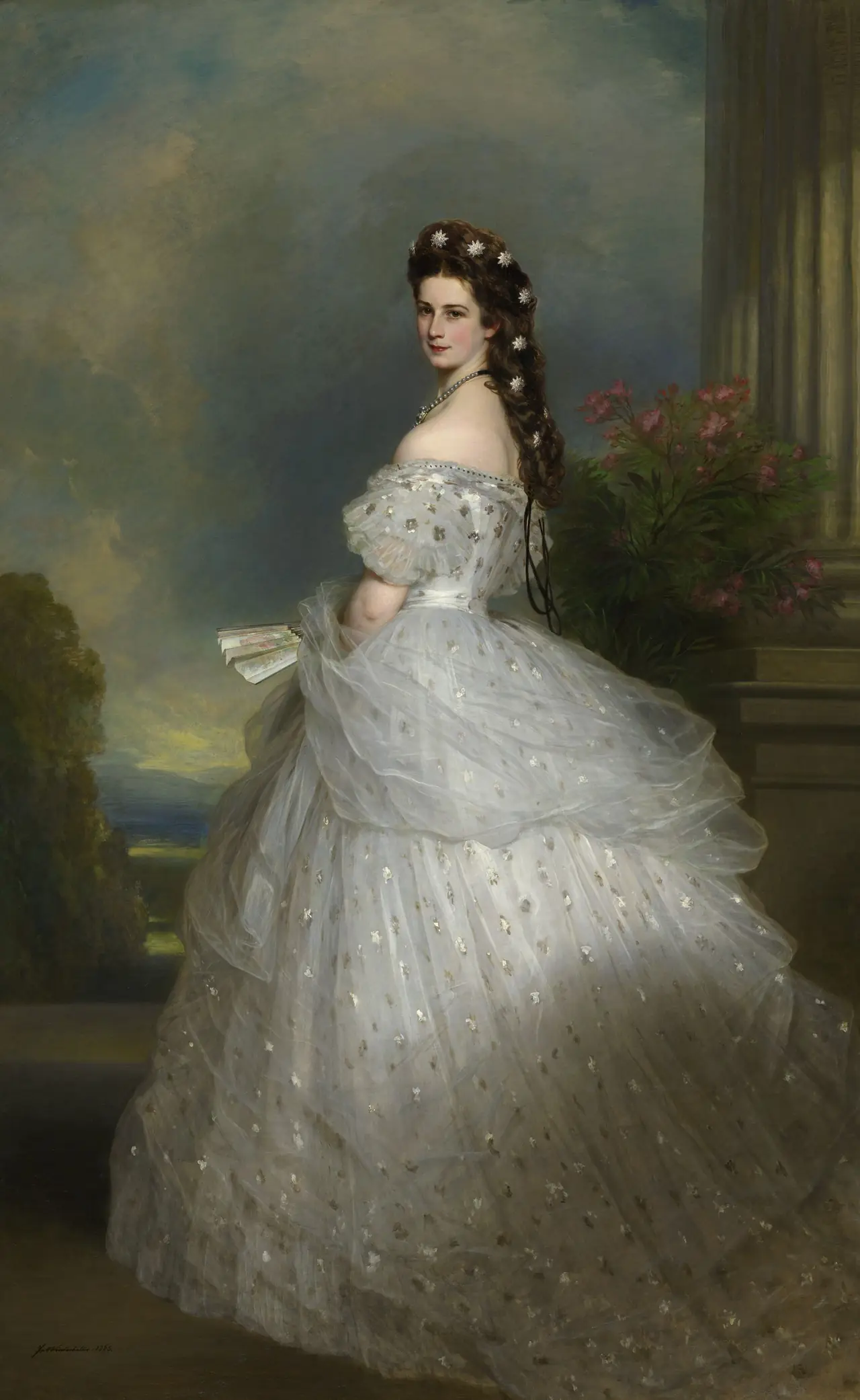 ภาพวาดจักรพรรดินี Elisabeth (ซีซี) โดย Franz Xaver Winterhalter ภาพสาธารณสมบัติจาก Wikimedia Commons