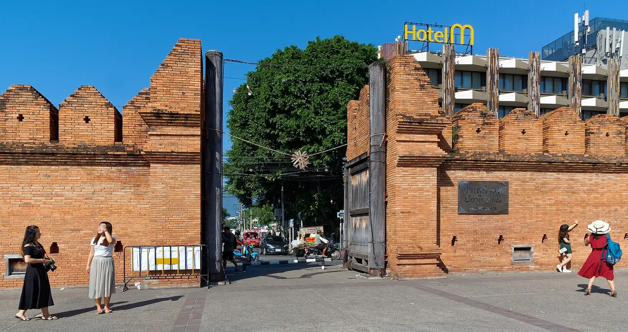 Tha Phae Gate, the eastern gate of Chiang Mai's old city and the start of the Sunday market
