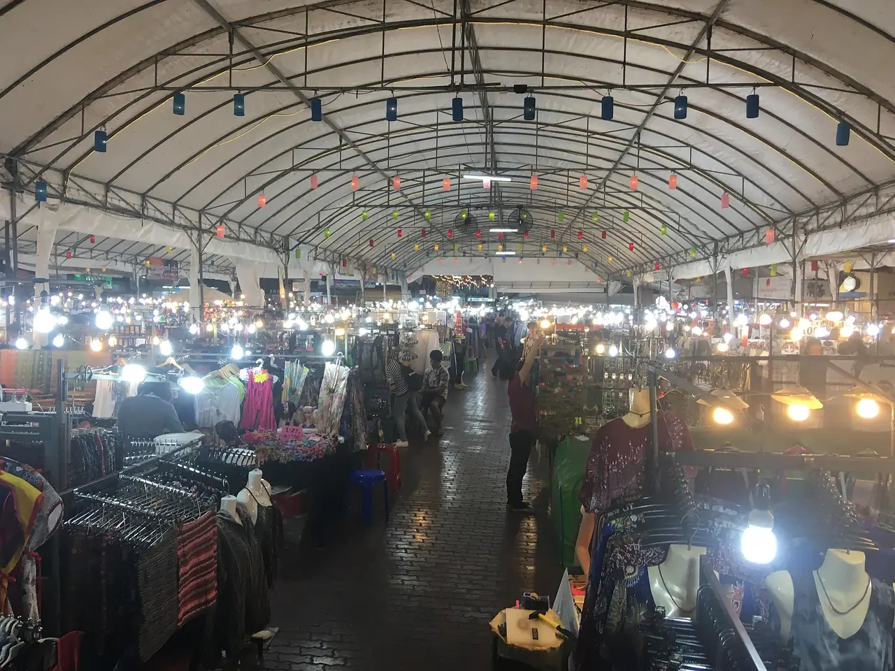 Covered market hall in the Night Bazaar area, Chiang Mai