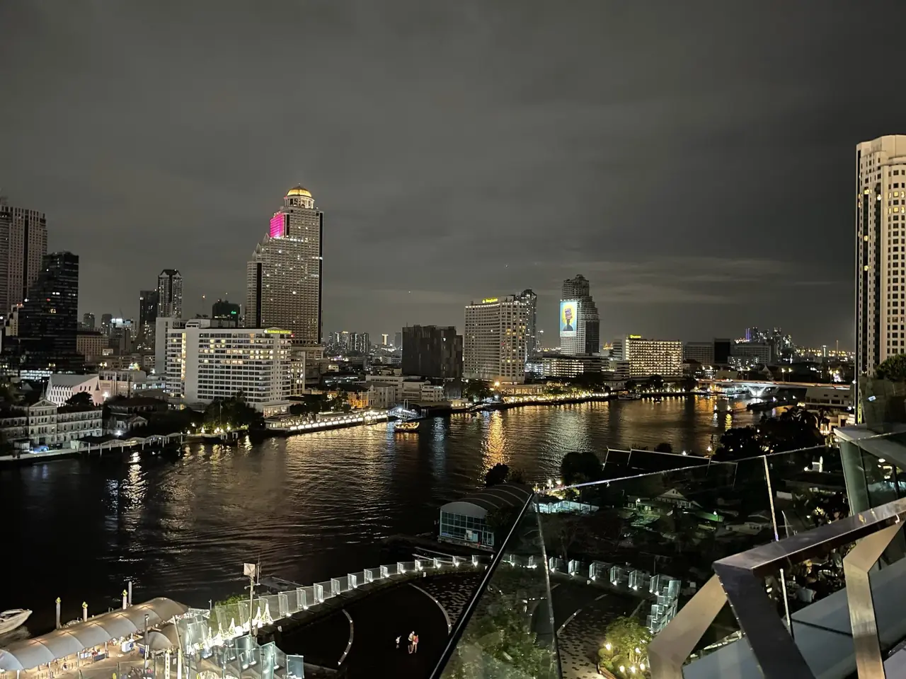 The Chao Phraya River at night, seen from ICONSIAM