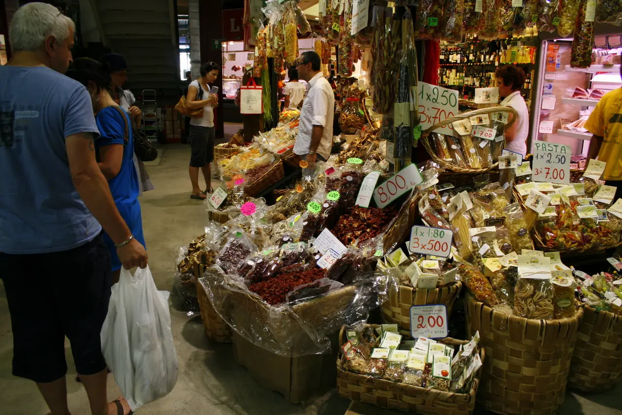 ตลาดซานลอเรนโซในฟลอเรนซ์ ภาพถ่ายจาก Wikimedia Commons