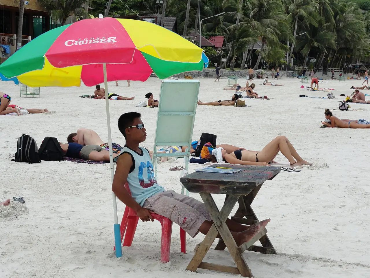 หาดริ้นนอกตอนกลางวัน ภาพถ่ายจาก Wikimedia Commons ไม่ใช่คืนงานปาร์ตี้ ปีที่ถ่ายไม่ระบุ