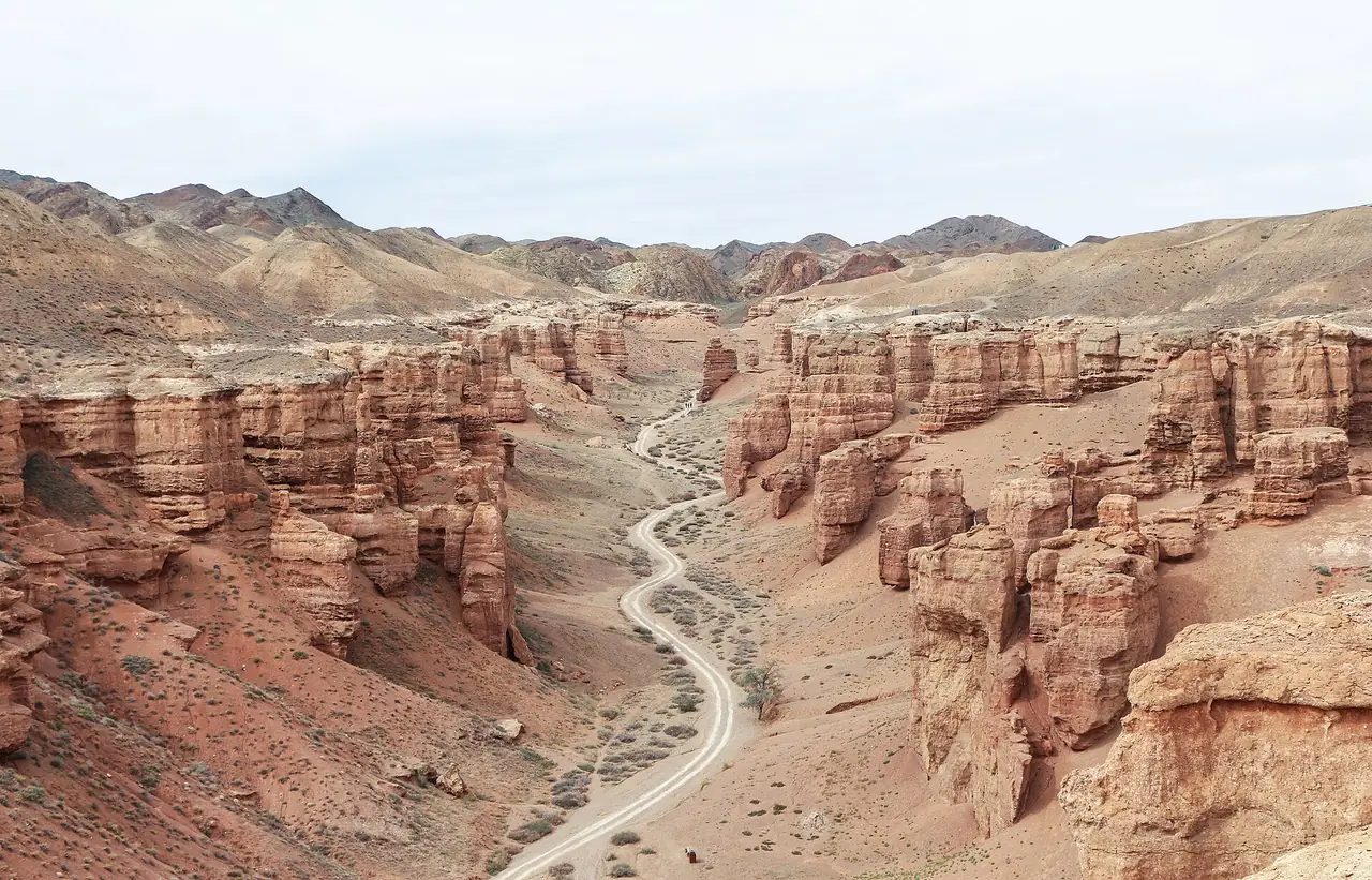 หุบเขาชารินแคนยอนและเส้นทางลงหุบเขา ภาพถ่ายจาก Wikimedia Commons