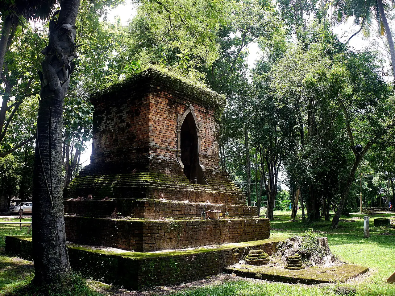 A brick chedi in the grounds of Wat Phra That Bang Phuan, Nong Khai