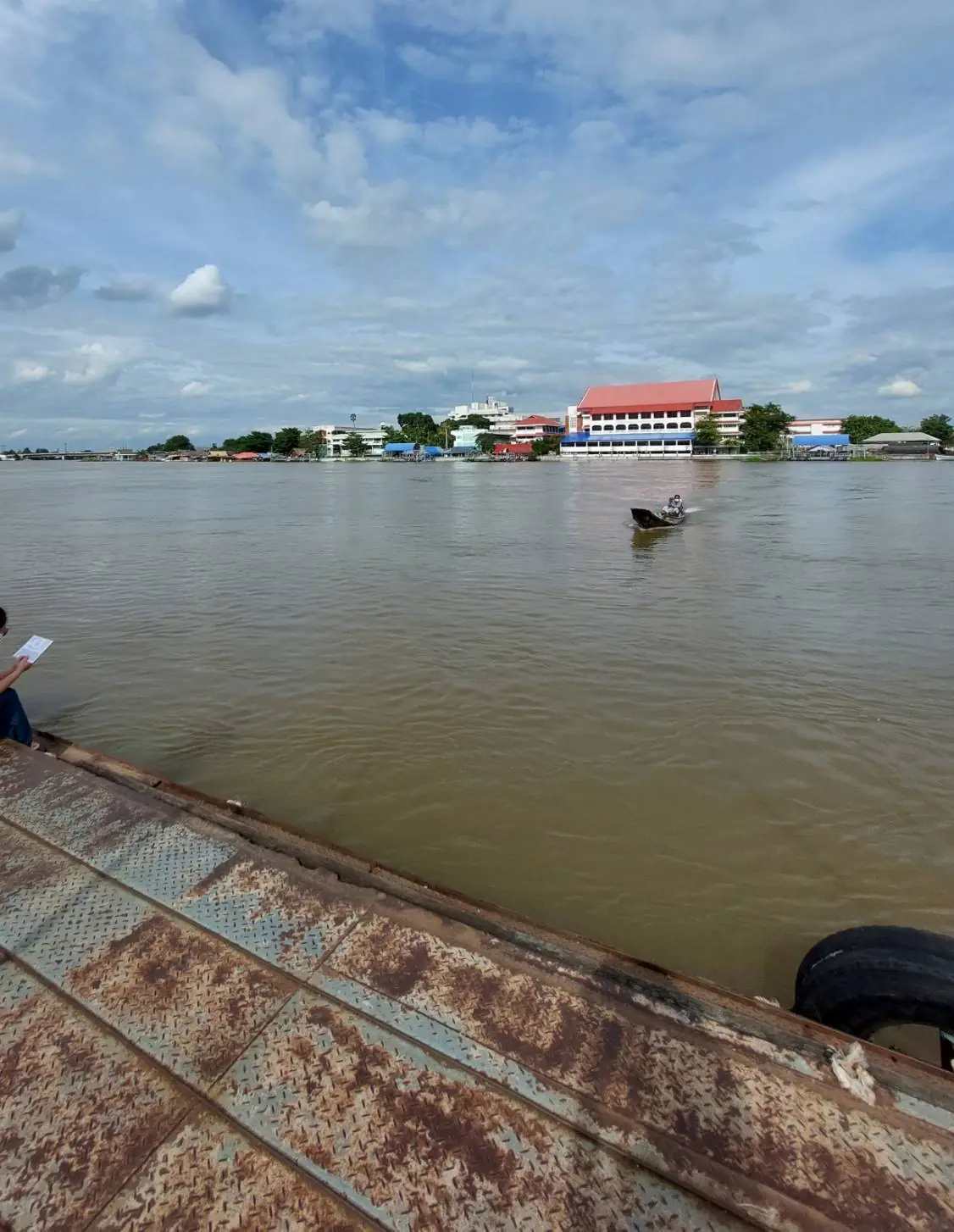 แม่น้ำเจ้าพระยาบริเวณตลาดเทศบาลเมืองปทุมธานี ภาพของ Poonpun2016 จาก Wikimedia Commons ใบอนุญาต CC BY-SA 4.0 ภาพนี้แสดงริมแม่น้ำที่ตลาดเทศบาล ไม่ใช่ตลาดค้าส่งในหัวข้อนี้