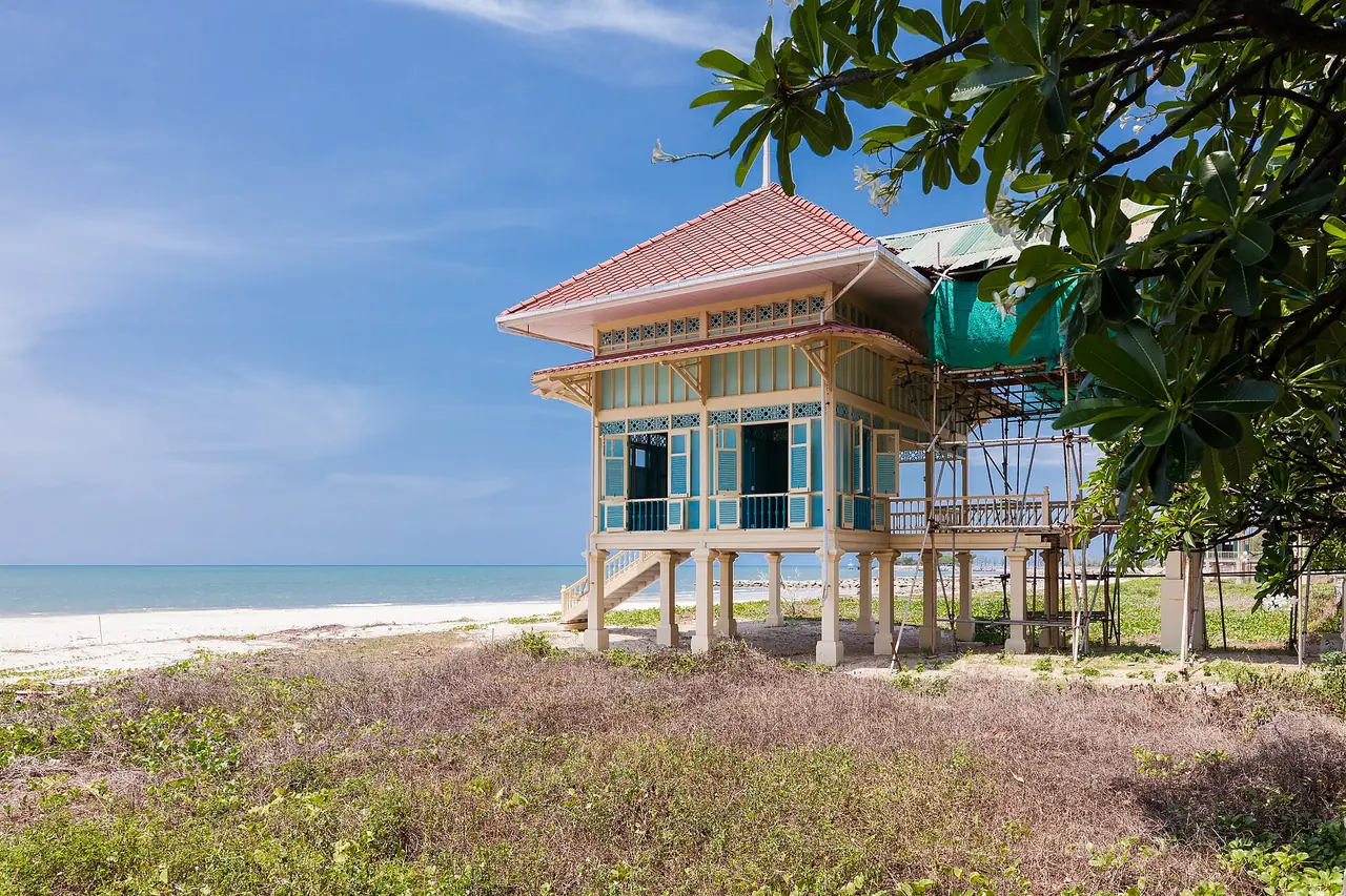 A teak pavilion of Mrigadayavan Palace beside the beach at Cha-am