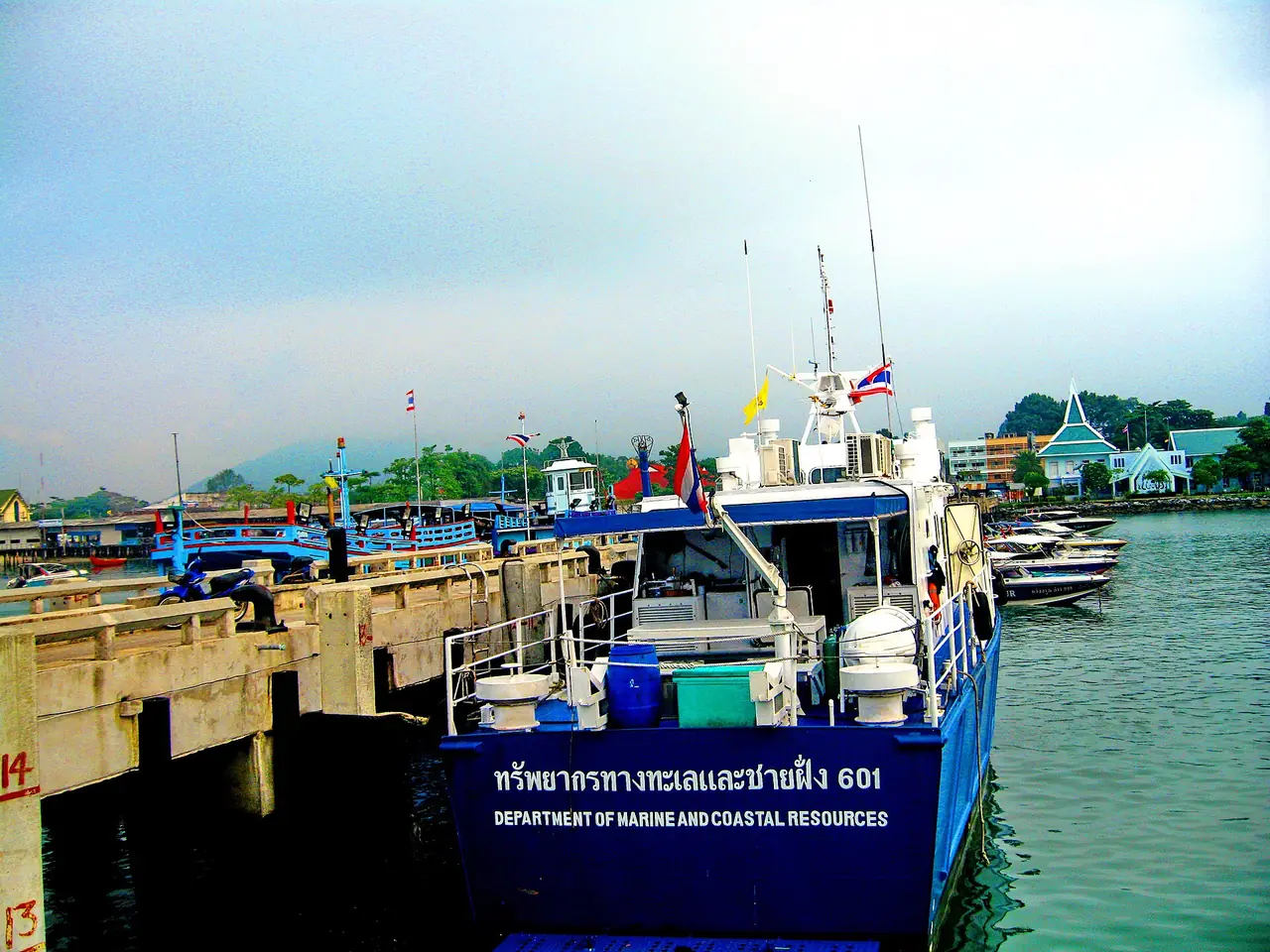 Boats and a pier at Ban Phe, where the crossing to Koh Samet starts