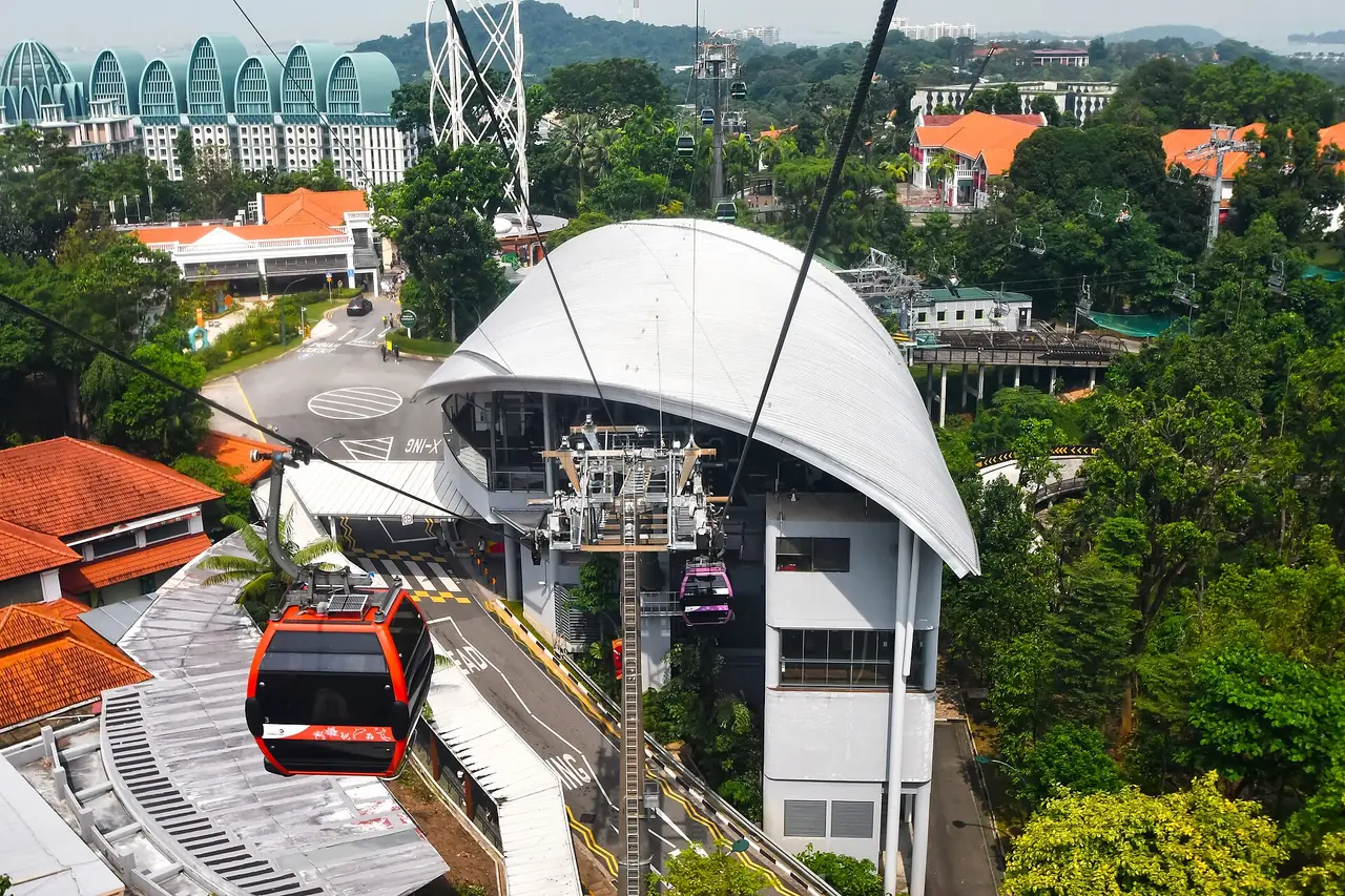 สถานี Imbiah Lookout ของกระเช้าสาย Sentosa Line ซึ่งอยู่ใกล้ SkyHelix