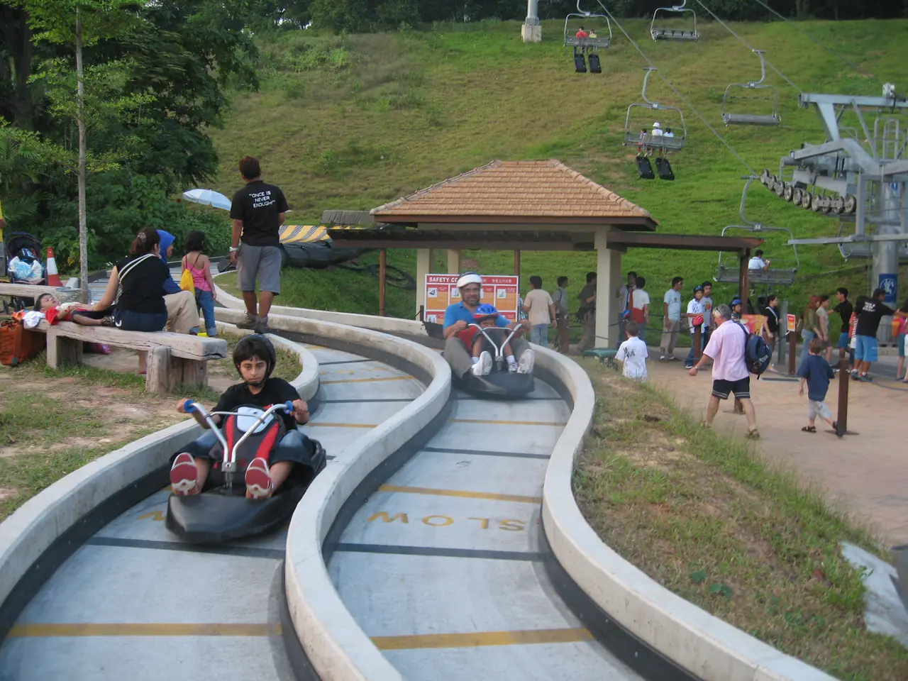 เส้นทาง Sentosa Luge ตามคำบรรยายภาพต้นฉบับ ภาพเก่าเพื่อบรรยากาศ