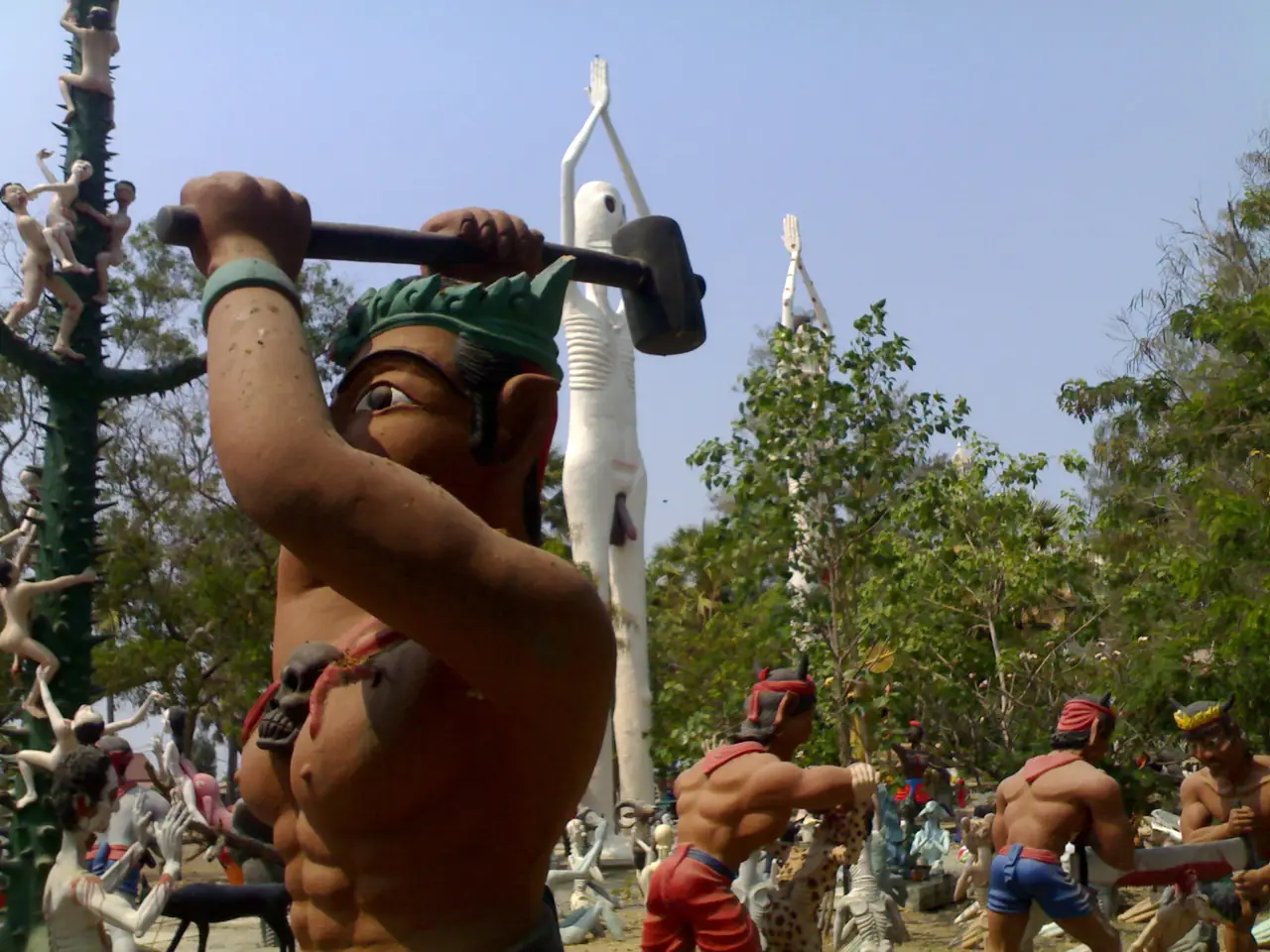 Statues in the Hell Garden at Wat Phai Rong Wua