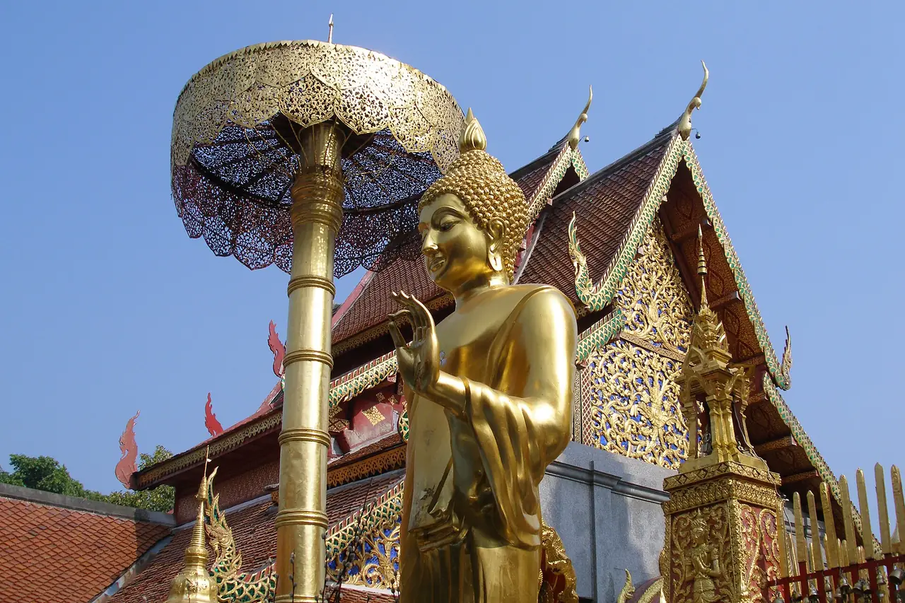 A golden Buddha image at Wat Phra That Doi Suthep