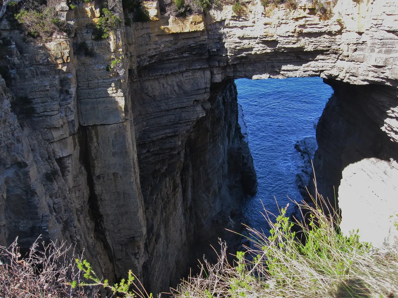 ซุ้มหินธรรมชาติ Tasman Arch ใน Tasman National Park ภาพจาก Wikimedia Commons ผู้ถ่าย Mooonrise สัญญา CC BY-SA 4.0