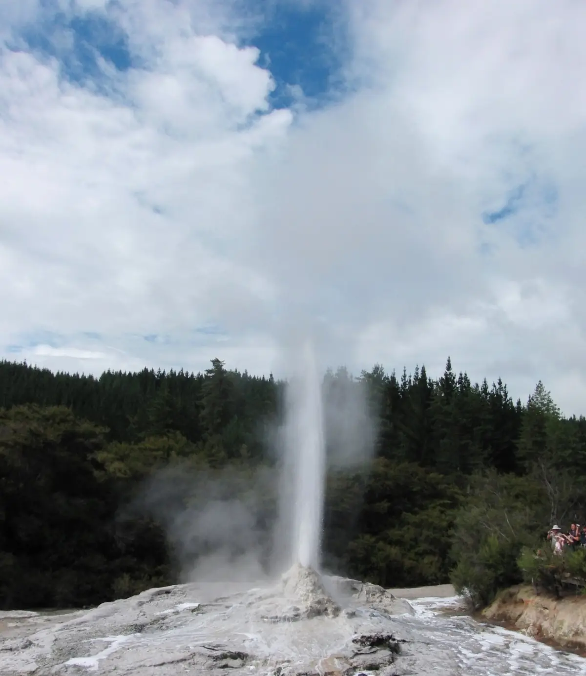 ไกเซอร์ Lady Knox พ่นน้ำที่ Wai-O-Tapu ภาพจาก Wikimedia Commons ผู้ถ่าย Pierre André Leclercq สัญญา CC BY 4.0 ปี 2010 (ภาพเก่า ความแรงของการพ่นวันที่ไปจริงอาจต่าง)