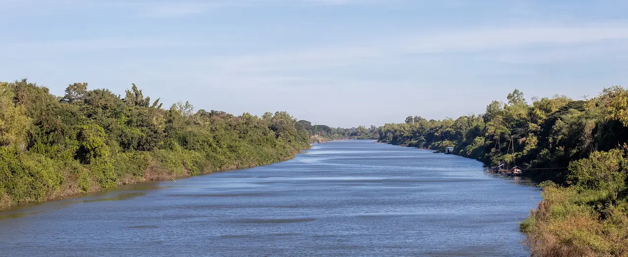 The Chi River on the Yasothon and Roi Et border, panorama from December 2020