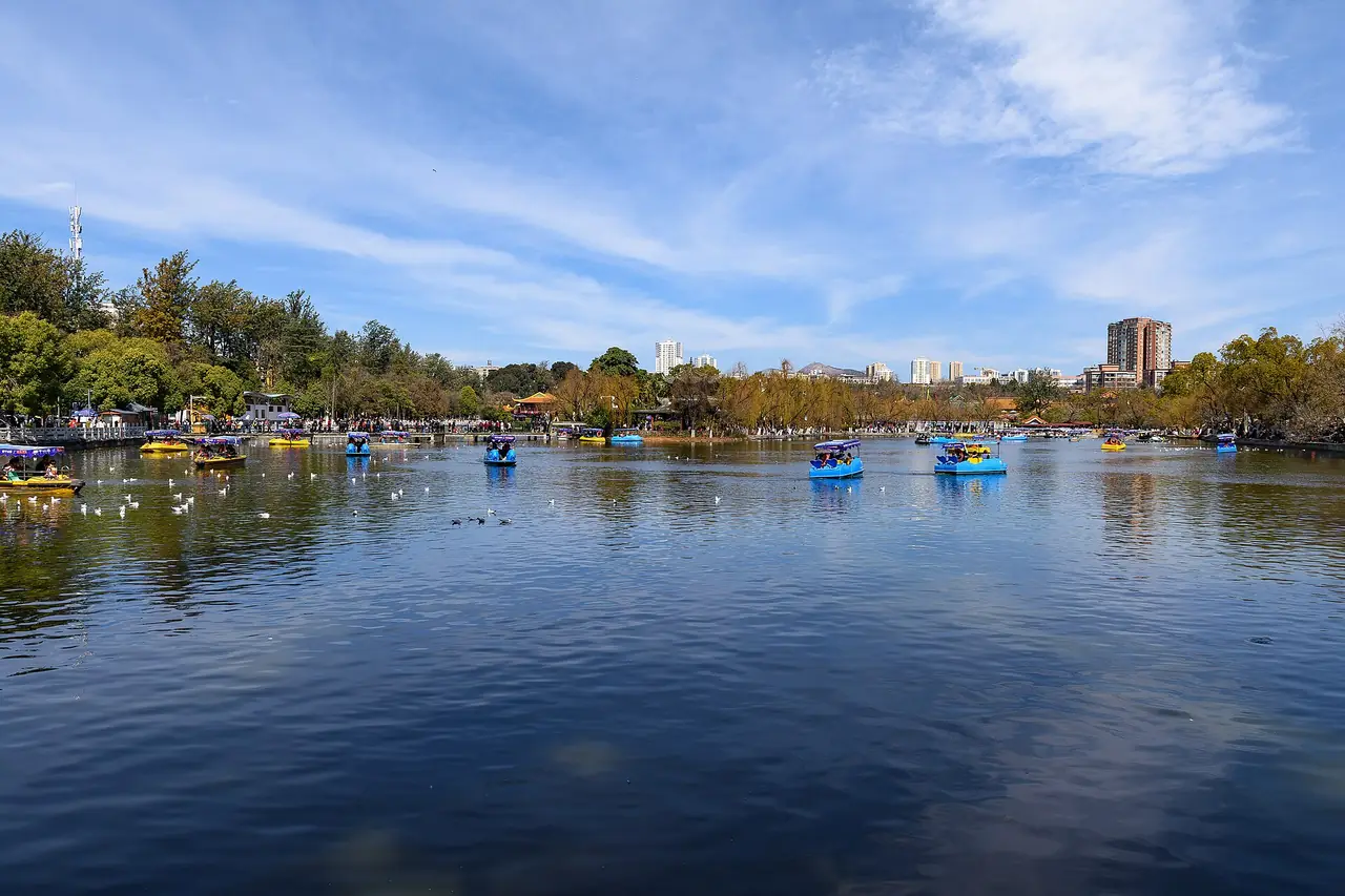 ทะเลสาบสีเขียว (Cuihu Park) กลางเมืองคุนหมิง ภาพถ่ายโดย N509FZ